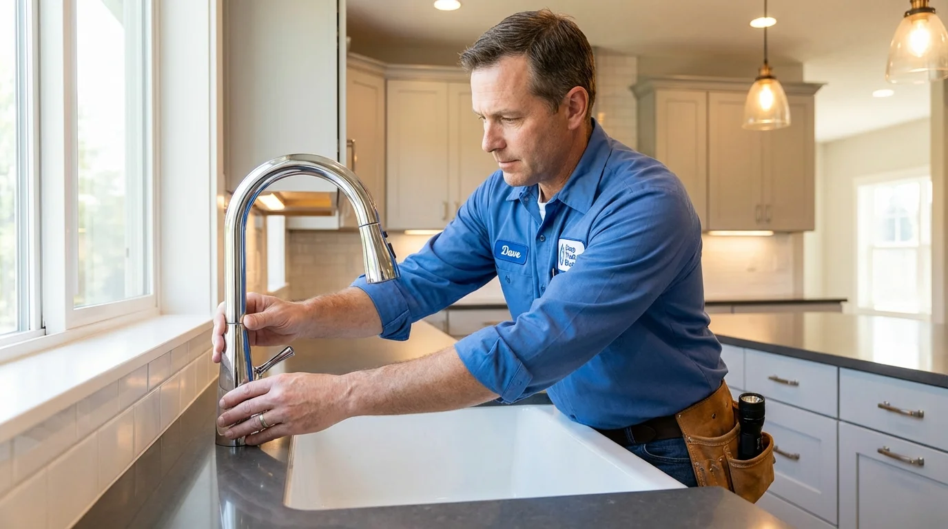 Kitchen faucet installation by Johns Plumbing LLC in Eastlake